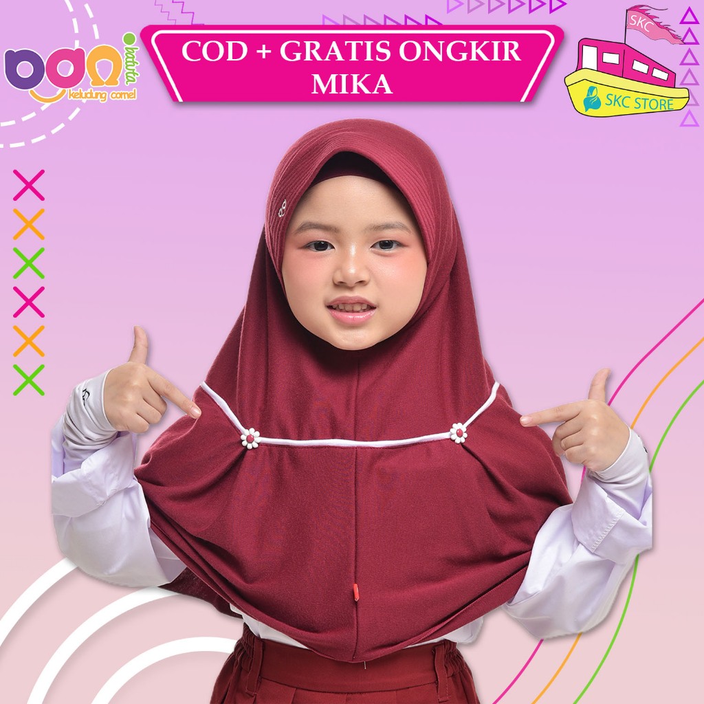 Bani Batuta Mika - Kerudung Instan anak / Bani Batuta / Krukid / Hijab / Jilbab