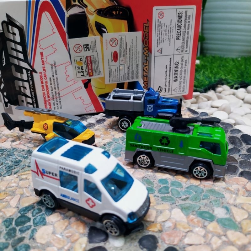Diecast Set ambulance Mainan Miniatur ambulance