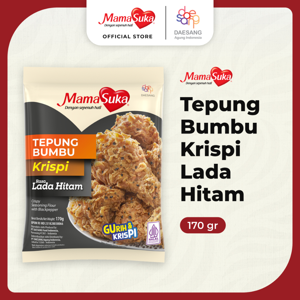 

MamaSuka - Tepung Bumbu Krispi Lada Hitam 170gr