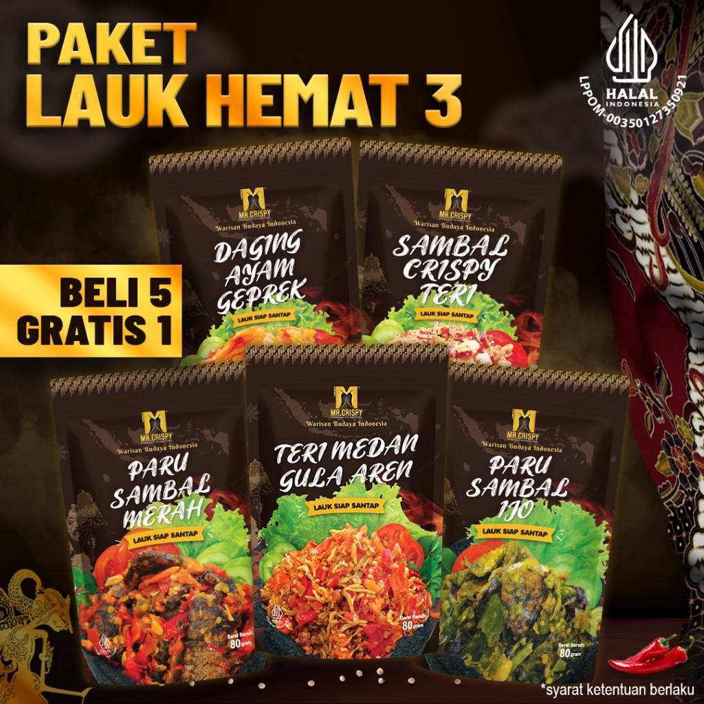 

TERLARIS BRANDS FESTIVAL PAKET LAUK HEMAT C 5PCSMRCRISPY grosir