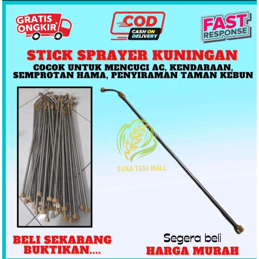 Stik Sprayer Kuningan Bengkok Teleskopik 1.08meter/ Stik Sprayer Kuningan Bengkok