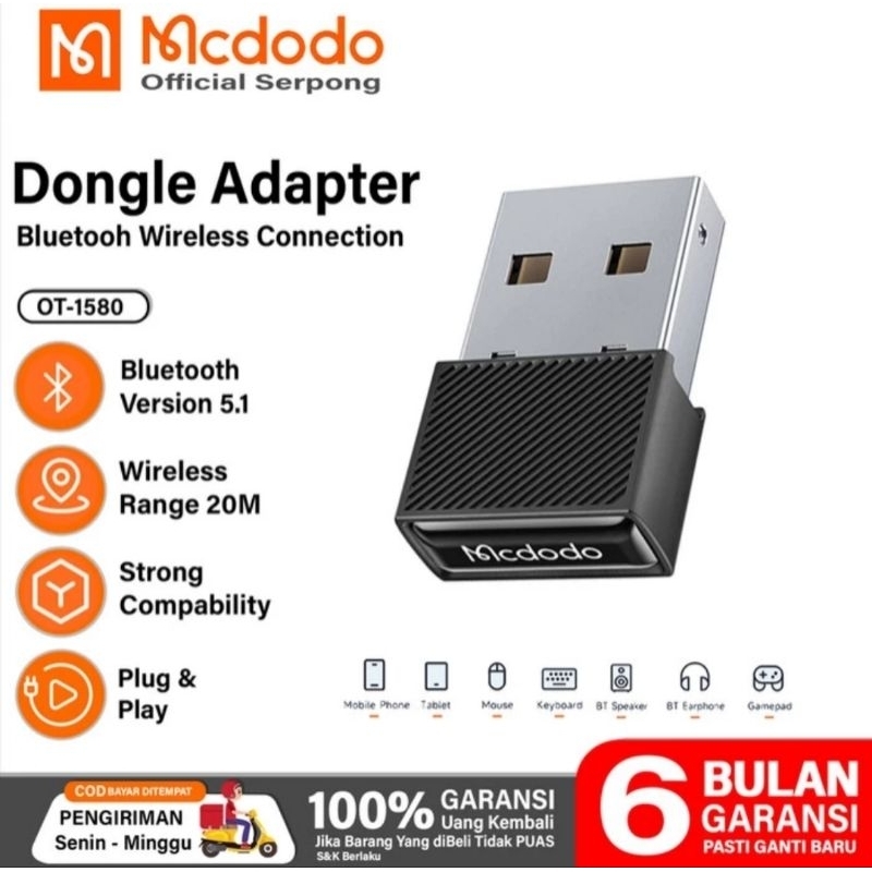 MCDODO Converter Wireless USB Adapter Bluetooth Dongle 5.1 OT-1580