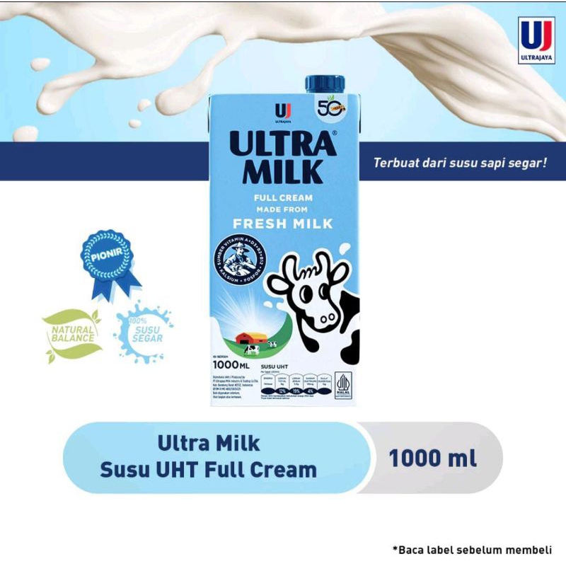Ultra Milk Susu UHT 1Ltr 1 Dus isi 12 | Susu UHT ULTRA Milk 1000ml 1 Dus