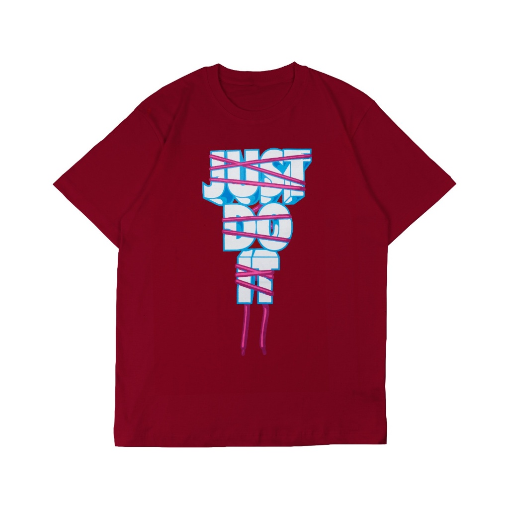Kaos Nike Premium Pria Wanita Just Do It Rope Red White Baju Cotton Combed 24s