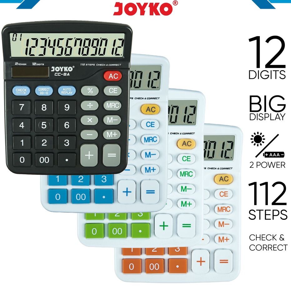 

HOT Calculator Kalkulator Joyko CC8 12 Digits Check Correct