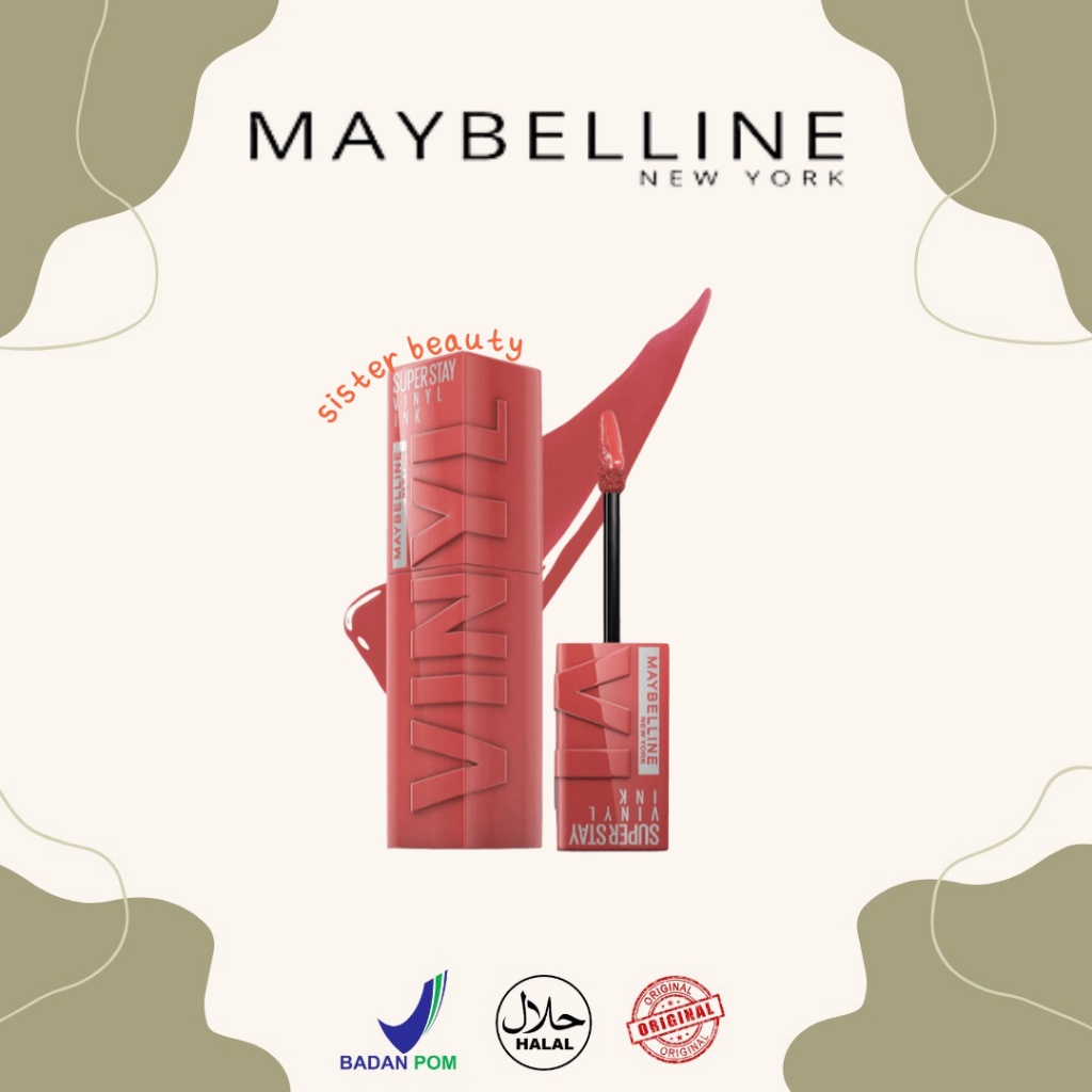 1212 FLASH SALE SisterBeauty  Maybelline Superstay Vinyl Ink Shiny Lipcream Make Up 42 ml  Ombre Glo
