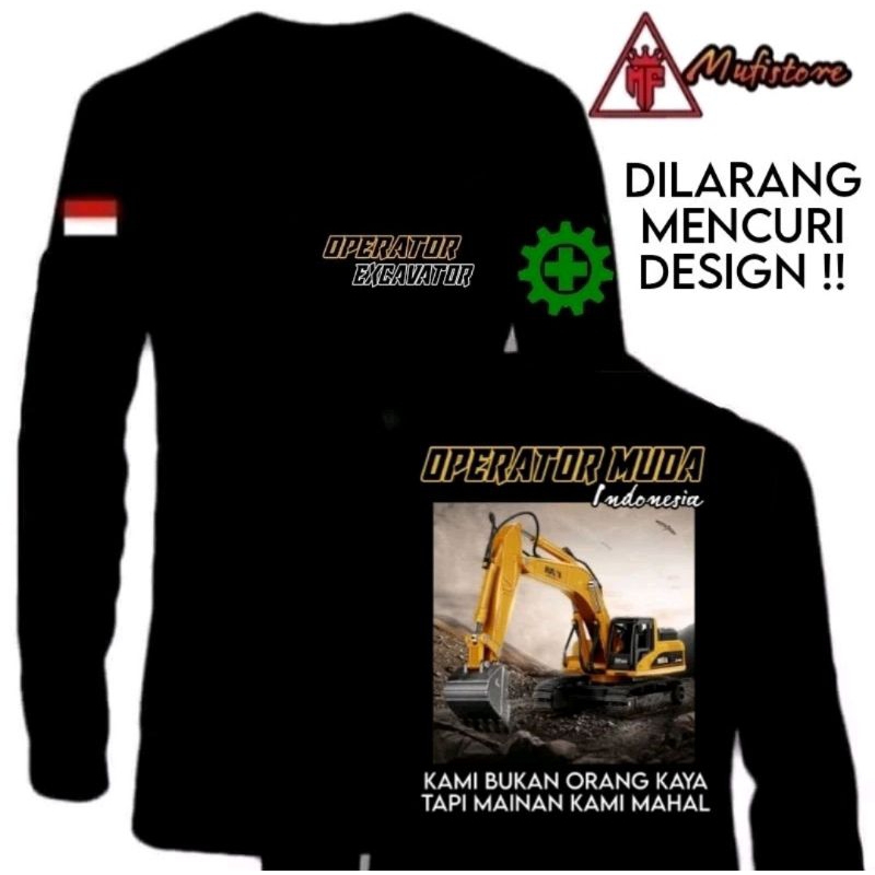 KAOS LENGAN PANJANG OPERATOR EXCAVATOR OPERATOR MUDA INDONESIA