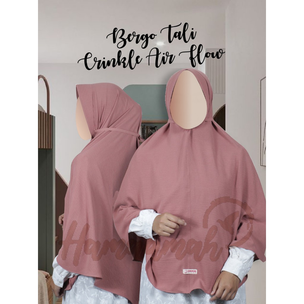 HIJAB BERGO CRINKLE AIR FLOW PET TALI SIZE XL