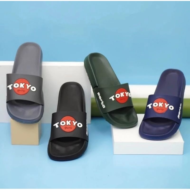 Porto 1023M - 17 Sandal Selop Pria Sandal Tokyo Bahan Karet Bagus Awet