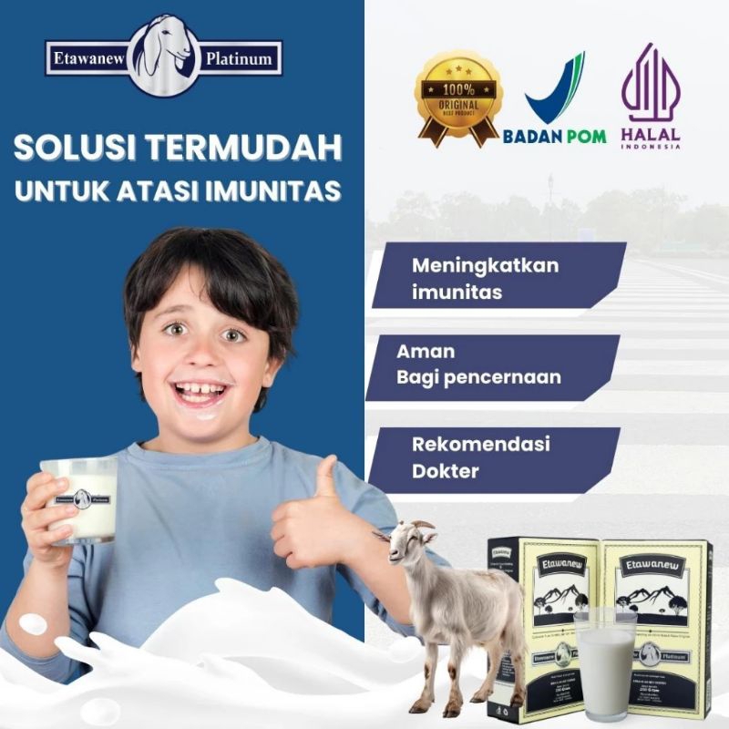 

ETAWANEW PLATINUM Susu Etawaku Platinum Etawanew 200 Gram Solusi Alami Menjaga Kepadatan Tulang dan Mengatasi Gangguan Pernapasan / Susu Etawaku Platinum Susu Bubuk Kambing Etawa 200gr