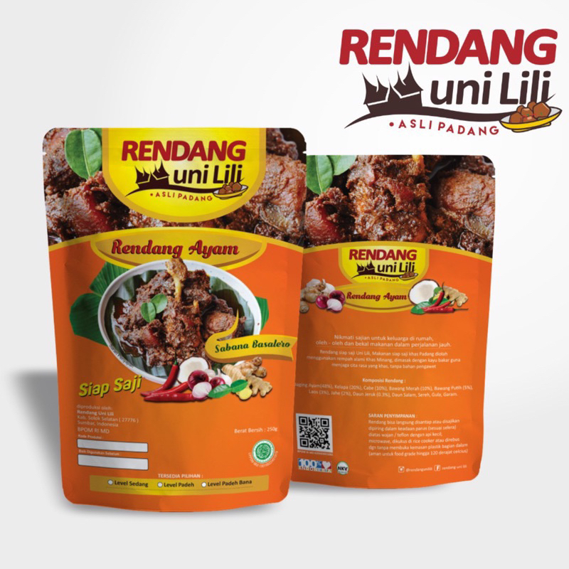 

RENDANG AYAM KAMPUNG 250 gr UNI LILI KHAS MINANG ASLI PADANG