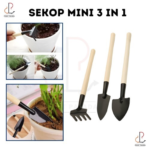 Sekop Mini Set 3in1 3 in 1 Alat Berkebun Bajak Sawah Taman Tanaman Skop Garpu Cangkul Kecil Garden Tools