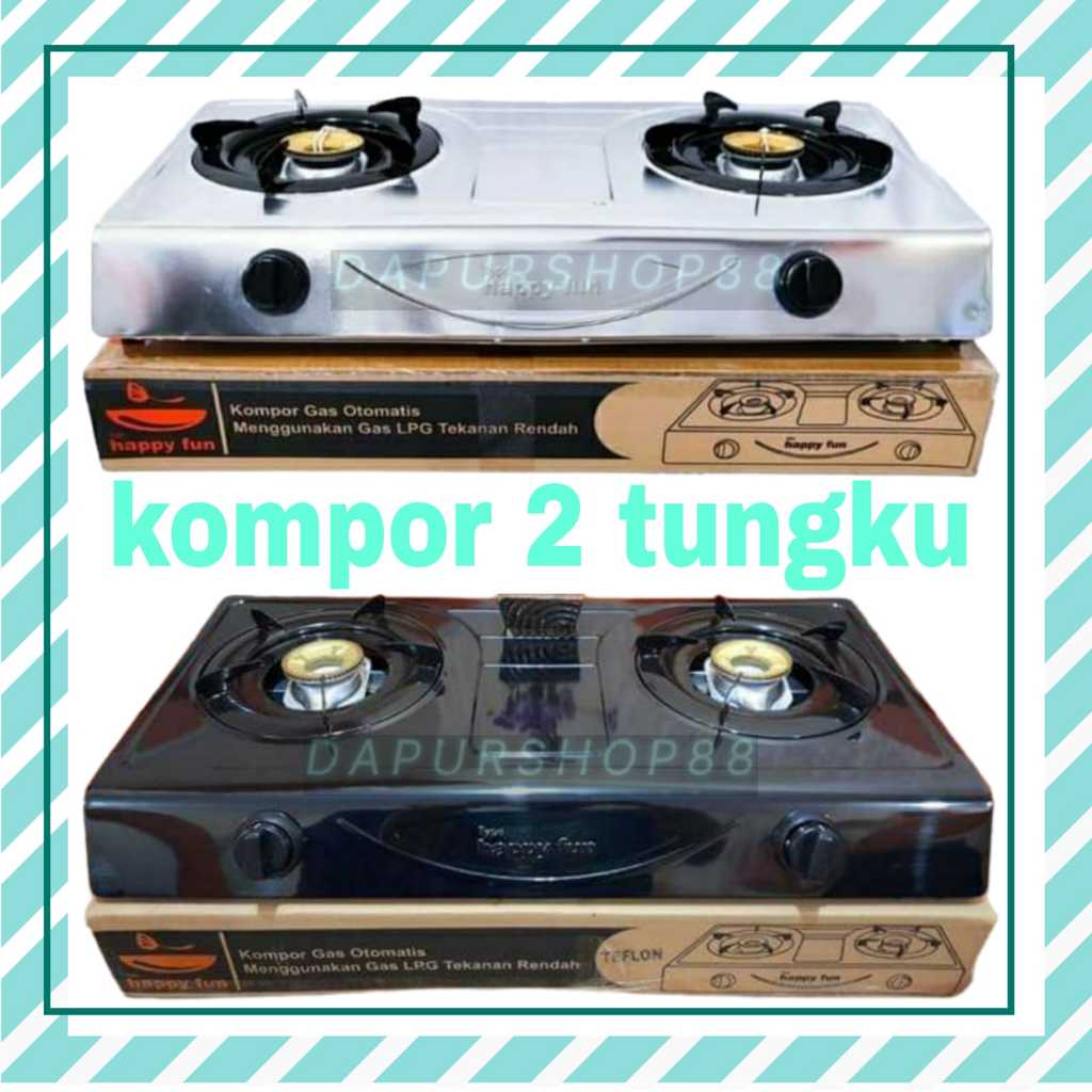 KOMPOR 2 TUNGKU STAINLESS STEEL NIKO / KOMPOR GAS NIKO 2 TUNGKU STAINLESS STEEL / KOMPOR NIKO NK666 