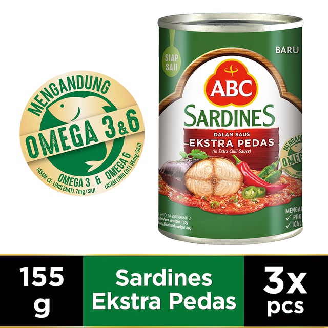 

Star 1212 ABC Sarden Saus Extra Pedas Multi Pack 3 x 155 gr grosir