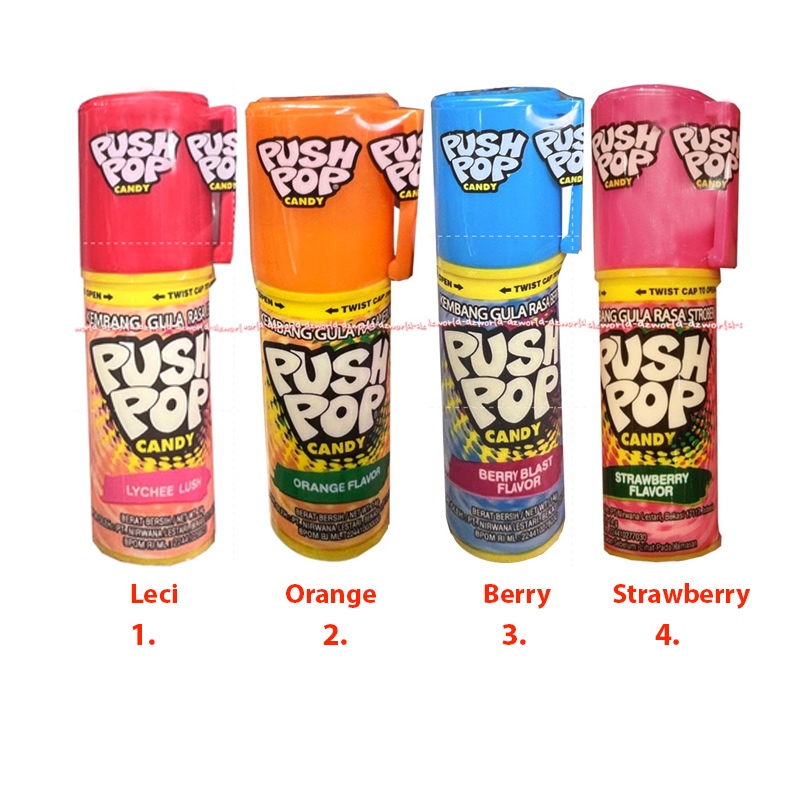 

Push Pop Candy Kembang Gula Model Lipstik 14gr Pushpop Candi Lychee Lush Berryblast Orange Strawberry Flavour Permen Lipstik Rasa Buah Pus Up