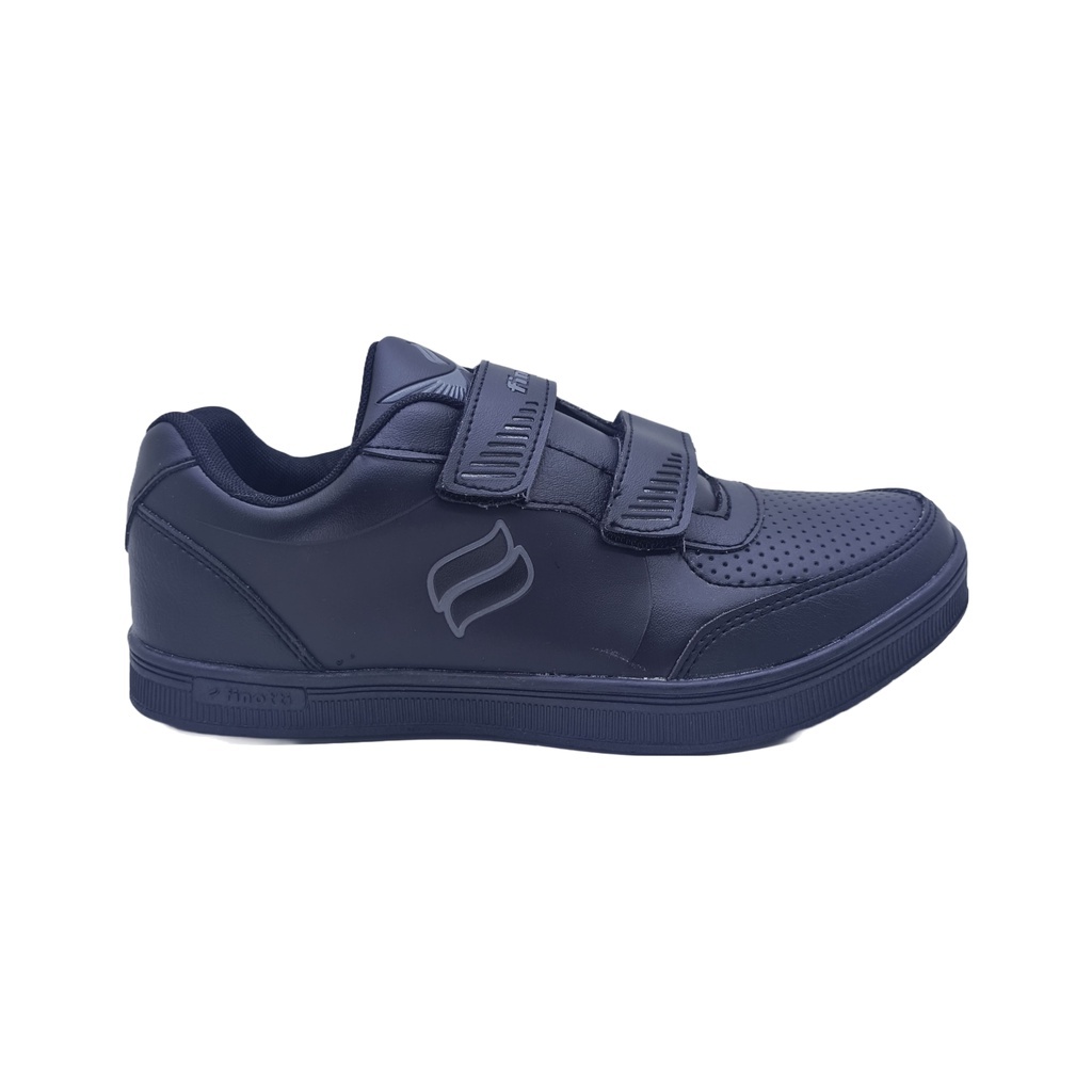 Finotti Saturnus 03 - Sepatu Sekolah Cowok Dewasa dan Anak Laki Laki / Sepatu Sneaker Hitam Polos Pria