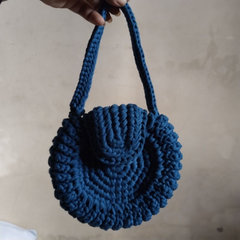 TAS RAJUT KAOS TYARN MOTIF bulat