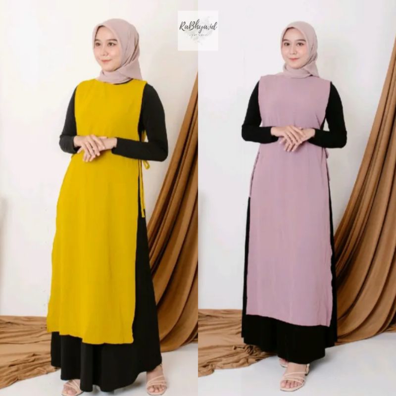 Outer Wanita Vest Polos Tali Tanpa Lengan