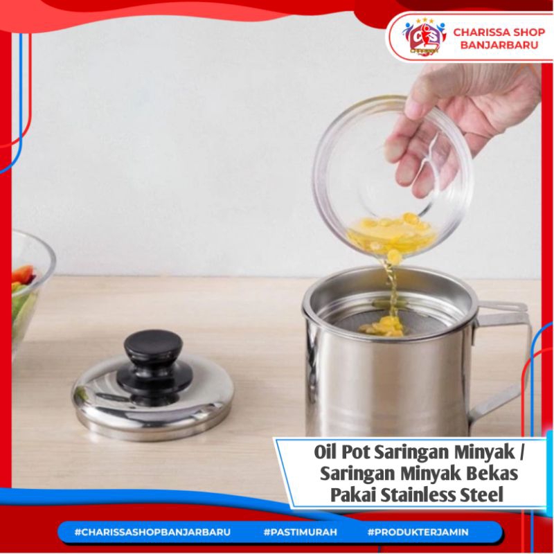 Saringan Minyak Pot / Wadah Saringan Minyak Goreng 1 Liter