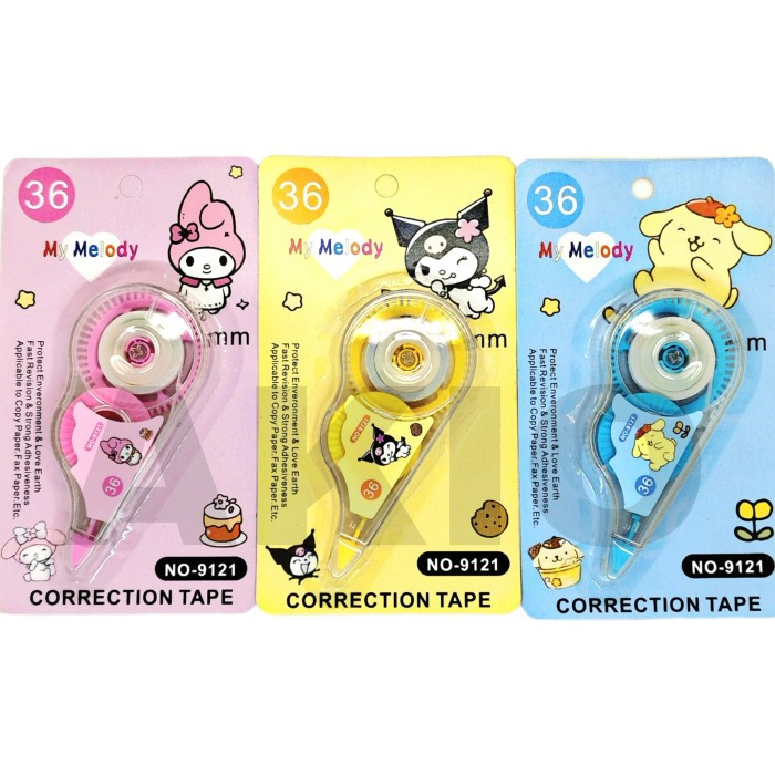 

Tip ex Kertas Roll Karakter MY MELODY 9121 36m Correction Tape