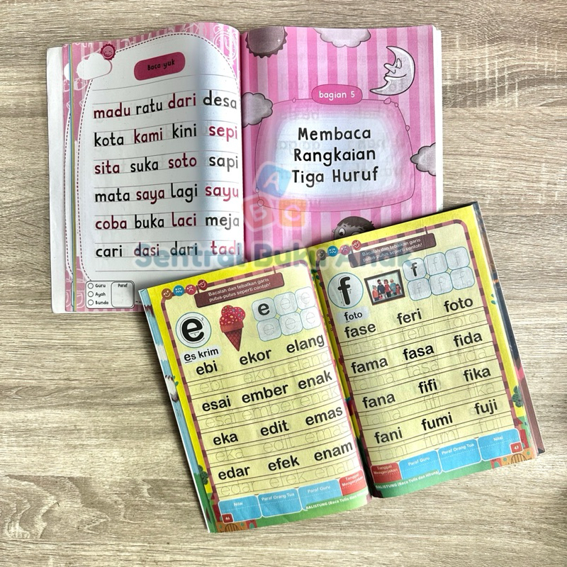 

[PAKET ISI 3 BUKU] Buku 60 Jam Baca Tulis Tanpa Dieja Balistung Persiapan Masuk SD Full Color