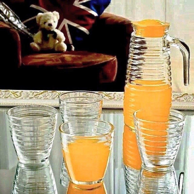 WATER JUG SET 5 pcs HC Teko Ceret gelas 4 Pitcher Kaca Beling Minum Waterjug Teapot