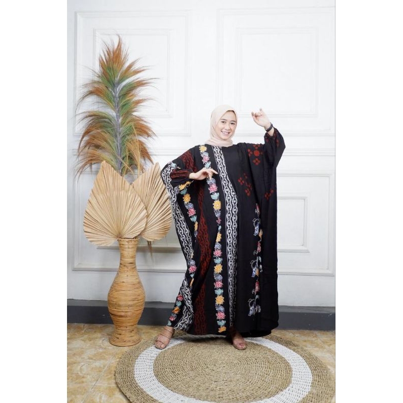 kaftan batik sogan/gamis jumbo kaftan