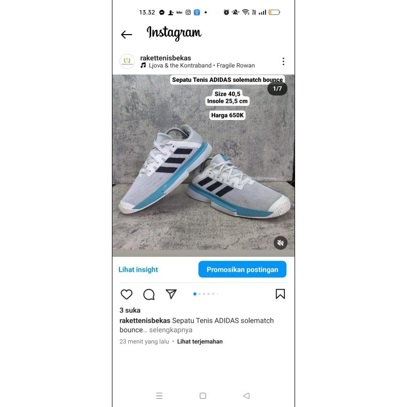 sepatu tenis adidas solematch bounce