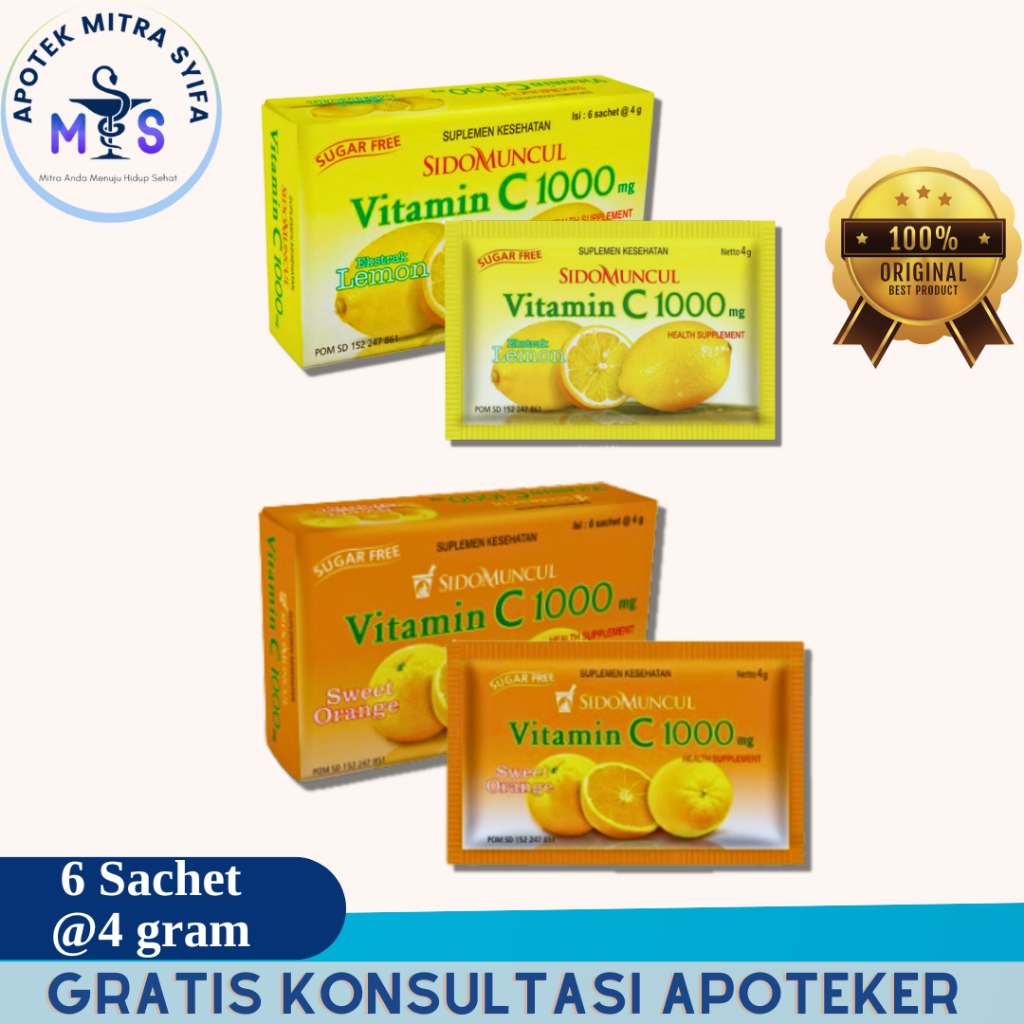 Vitamin C-1000 Sidomuncul Suplemen Serbuk 4 gram