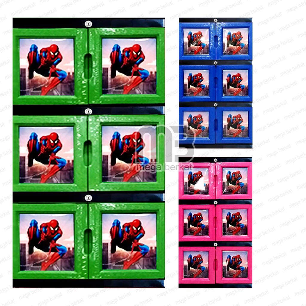 Lemari Plastik 3 Susun tingkat rak baju kabinet jumbo full kunci excel portable serbaguna FLW