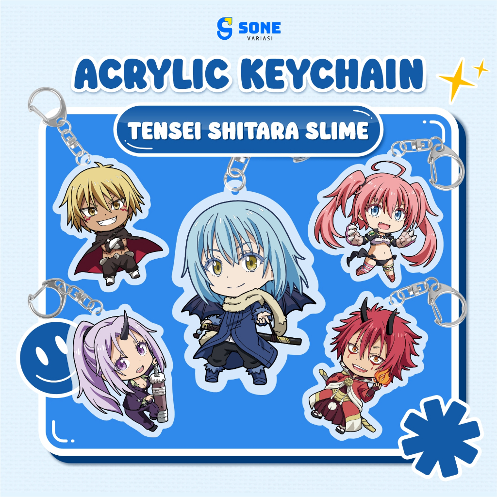 Gantungan Kunci Tensei shitara Slime Datta Ken / Keychain Anime Slime / Ganci Rimuru / Bahan Akrilik
