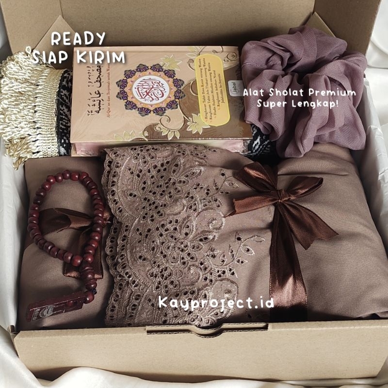 Paket alat sholat lengkap| Mukena dewasa premium set sajadah dan alquran| Paket Seserahan| Seperangk