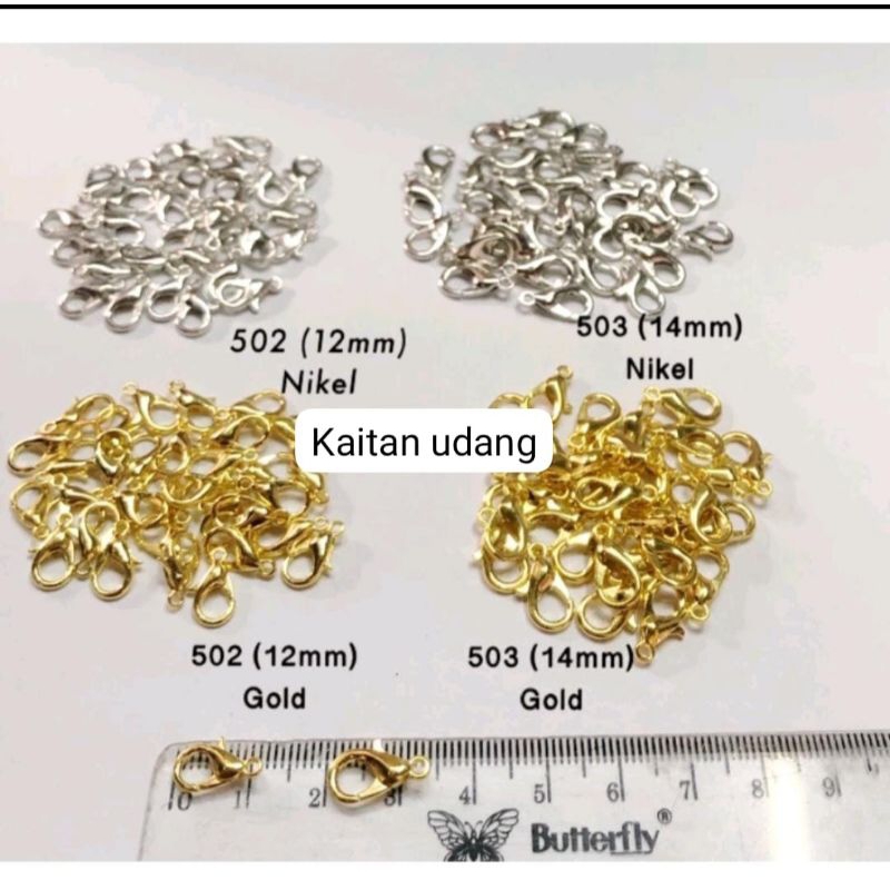 Kokot udang lapis emas, kaitan kalung, gelang bisa untuk gelang dan kalung