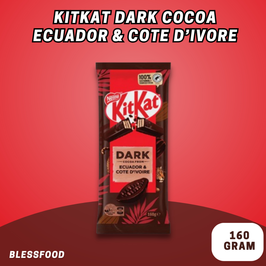 

Coklat Kitkat Dark Chocolate 160g (Ecuador & cote d'ivore) Rasa Premium