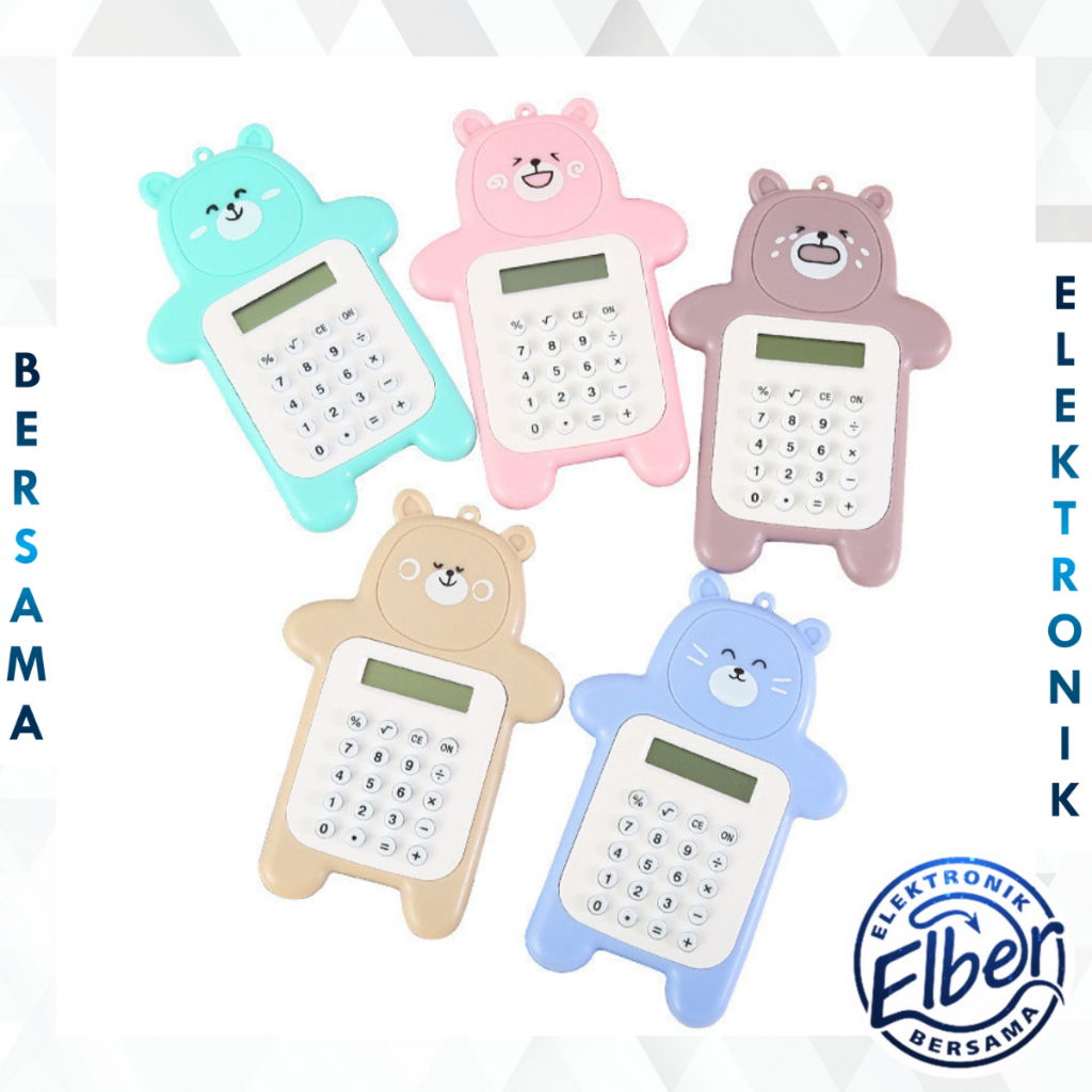 

ELBER HL0644 Calculator Mini Portable Motif Bear Kalkulator Portable Mini Beruang Kalkulator Unik Kalkulator 8 Digit Mini Portable Kalkulator Beruang Tombol Karet Y1789