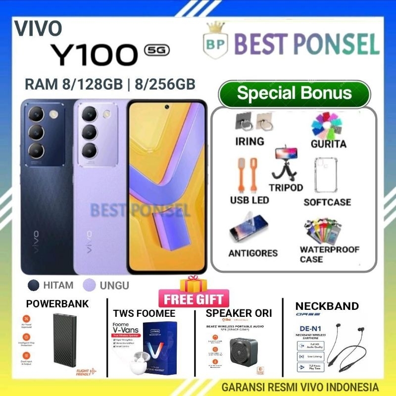 VIVO Y100 5G NFC RAM 8/128GB | VIVO Y 100 5G RAM 8/256GB GARANSI RESMI VIVO