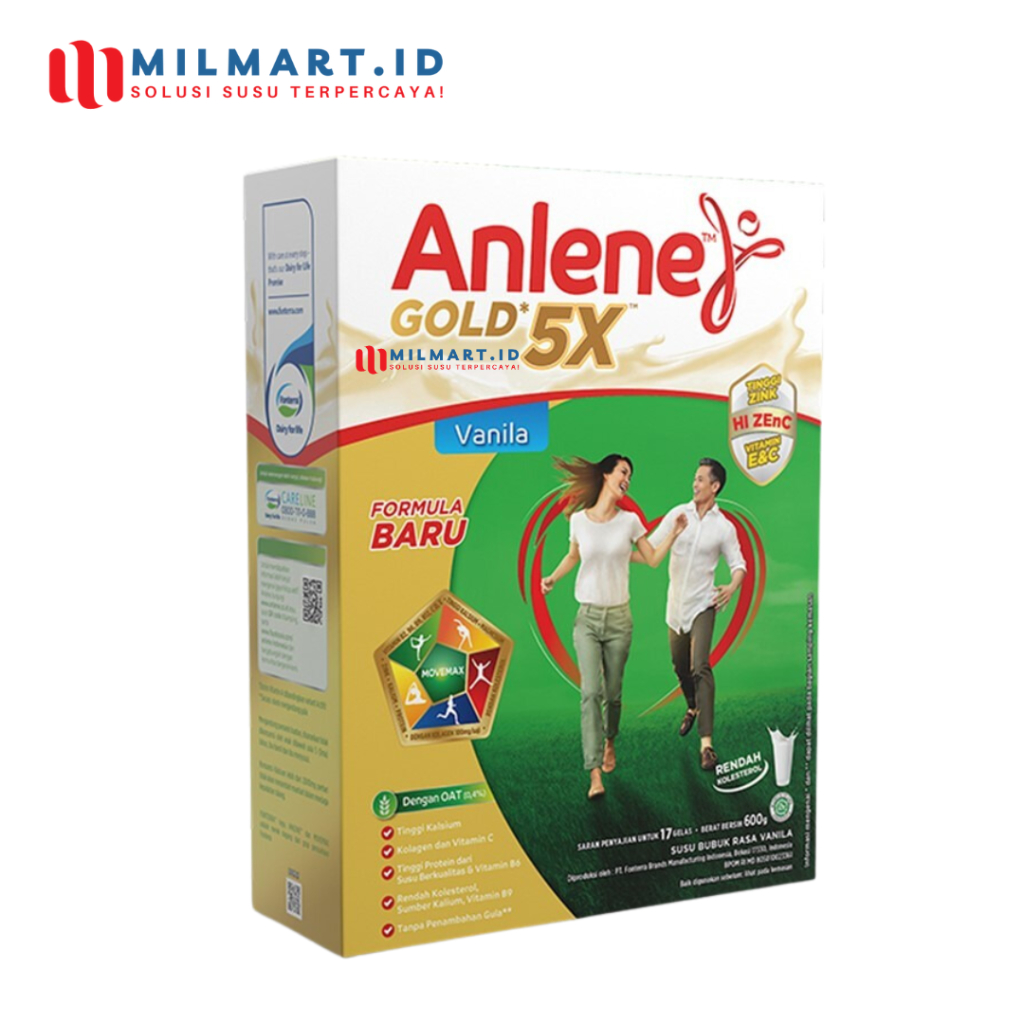 

ANLENE GOLD 5X VANILA 600 G SUSU NUTRISI SUSU LANSIA SUSU BUBUK ORANG TUA