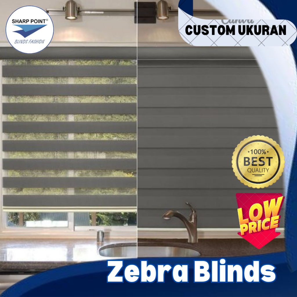 Sharp Point ZEBRA BLIND BLACKOUT 1 - Tirai Gulung Zebra - Tirai Gulung Minimalis