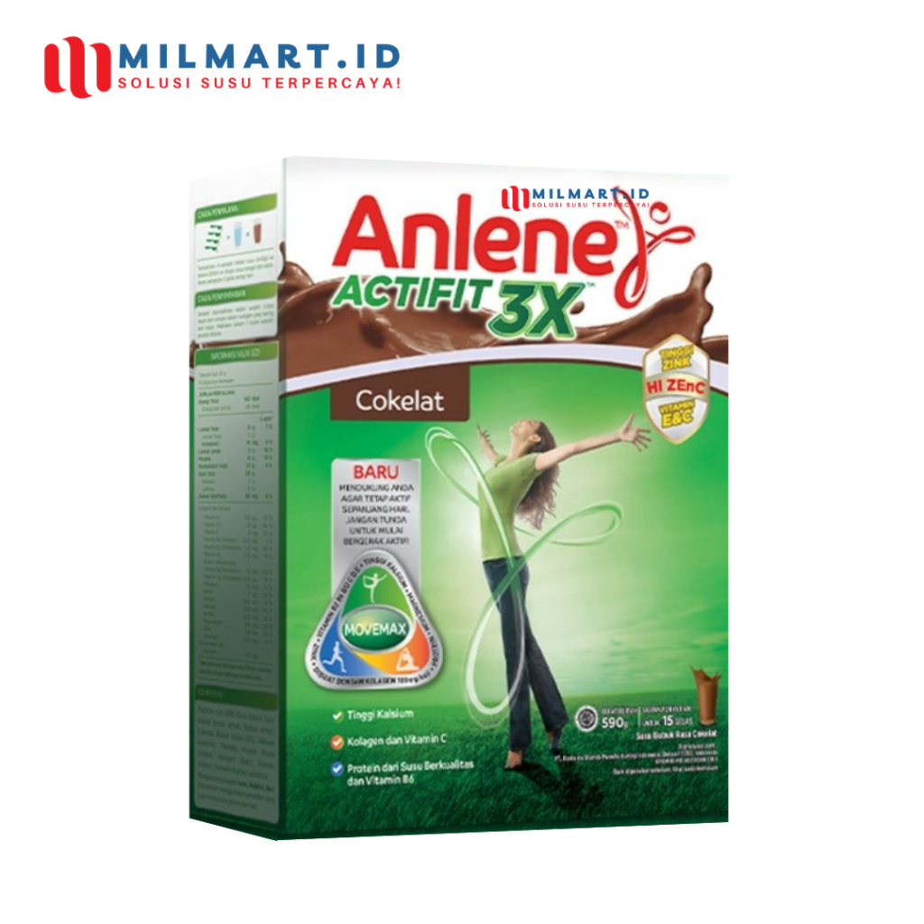 

ANLENE ACTIFIT 3X COKLAT 590 G SUSU NUTRISI DEWASA SUSU BUBUK SUSU ANLENE COKELAT