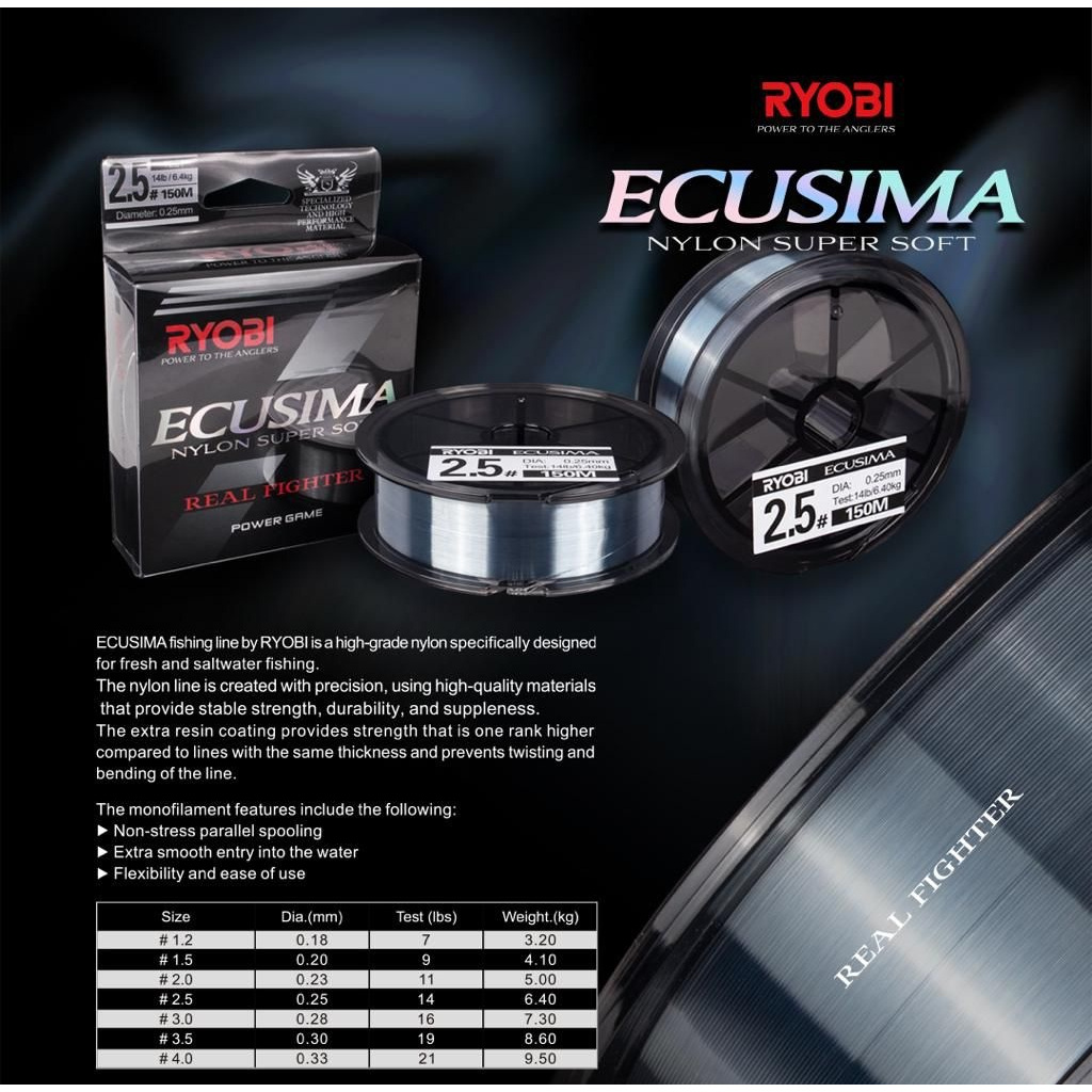 SENAR PANCING RYOBI ECUSIMA 150 M