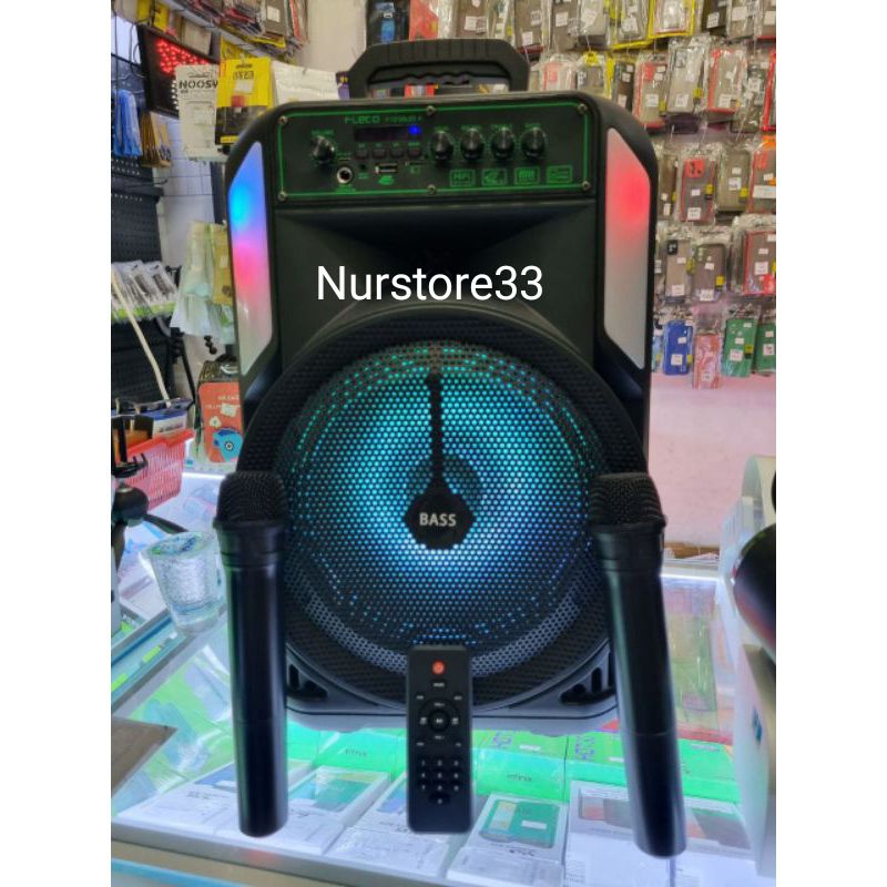 Co Fleco Speaker meeting / karaoke portable 12"' / Speaker Bluetooth ORI fleco Bonus 1 Mic wireless 