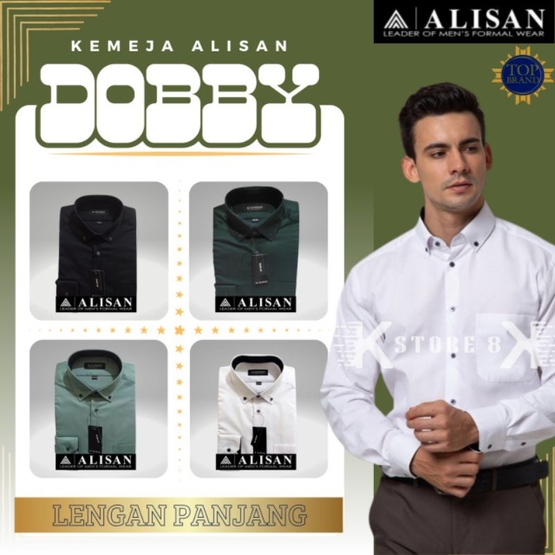 Kemeja ALISAN DOBBY slimfit lengan panjang
