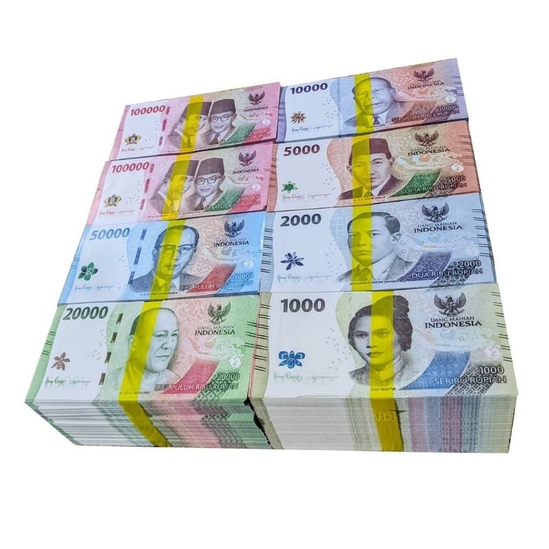 100 Lembar Uang Mainan Edisi Terbaru 2022 // Uang Mahar Bucket Assesoris // Uang Mainan Terlaris