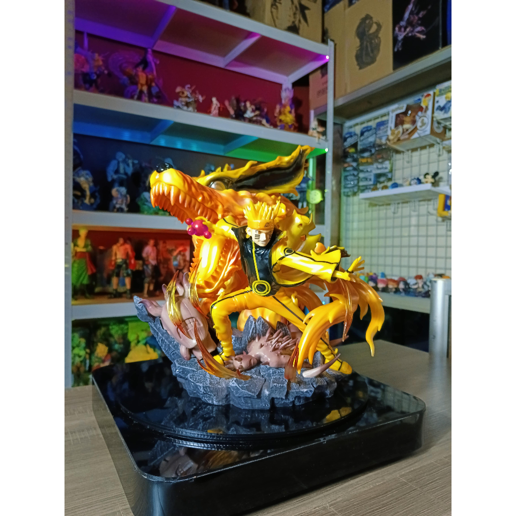 Action Figure Naruto Uzumaki Six Path Kurama Statue Naruto Shippuden LED