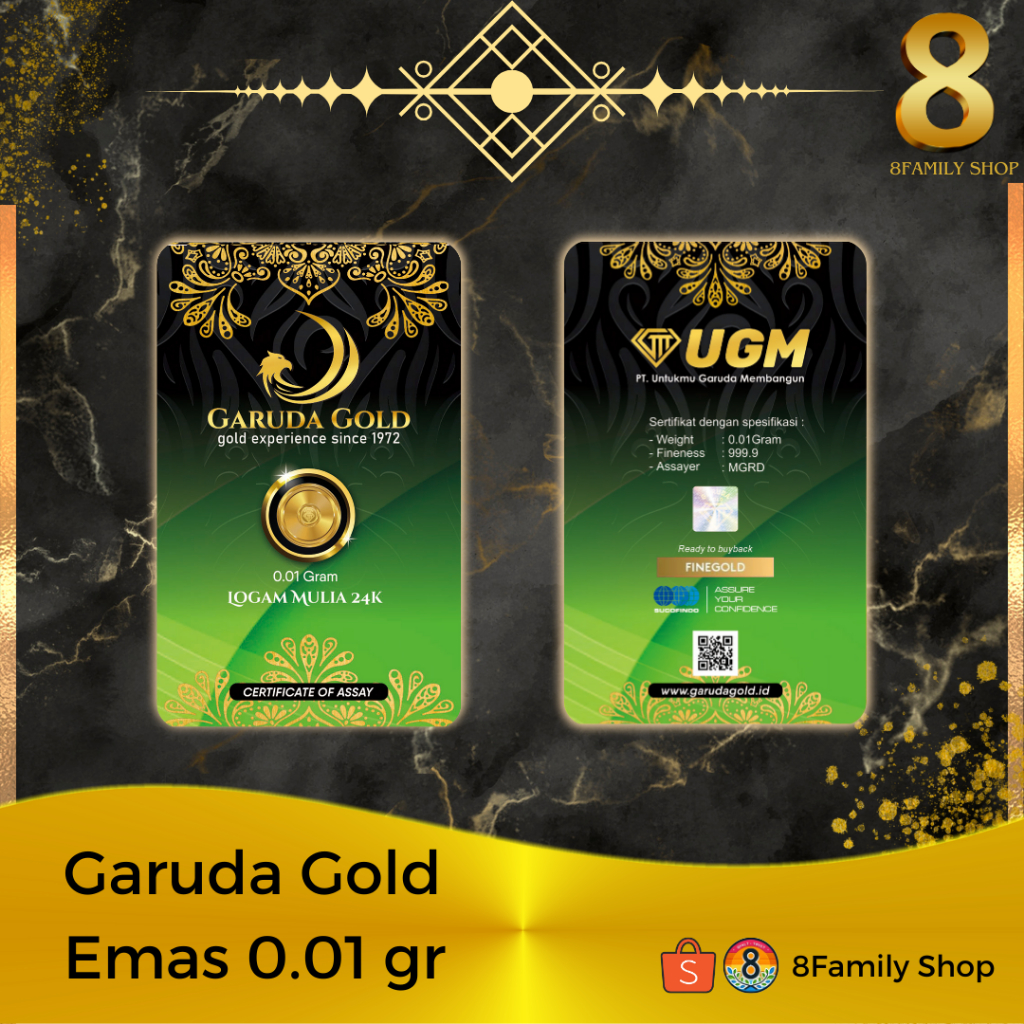 Logam Mulia Emas 24 Karat 0.01 gram GARUDA GOLD