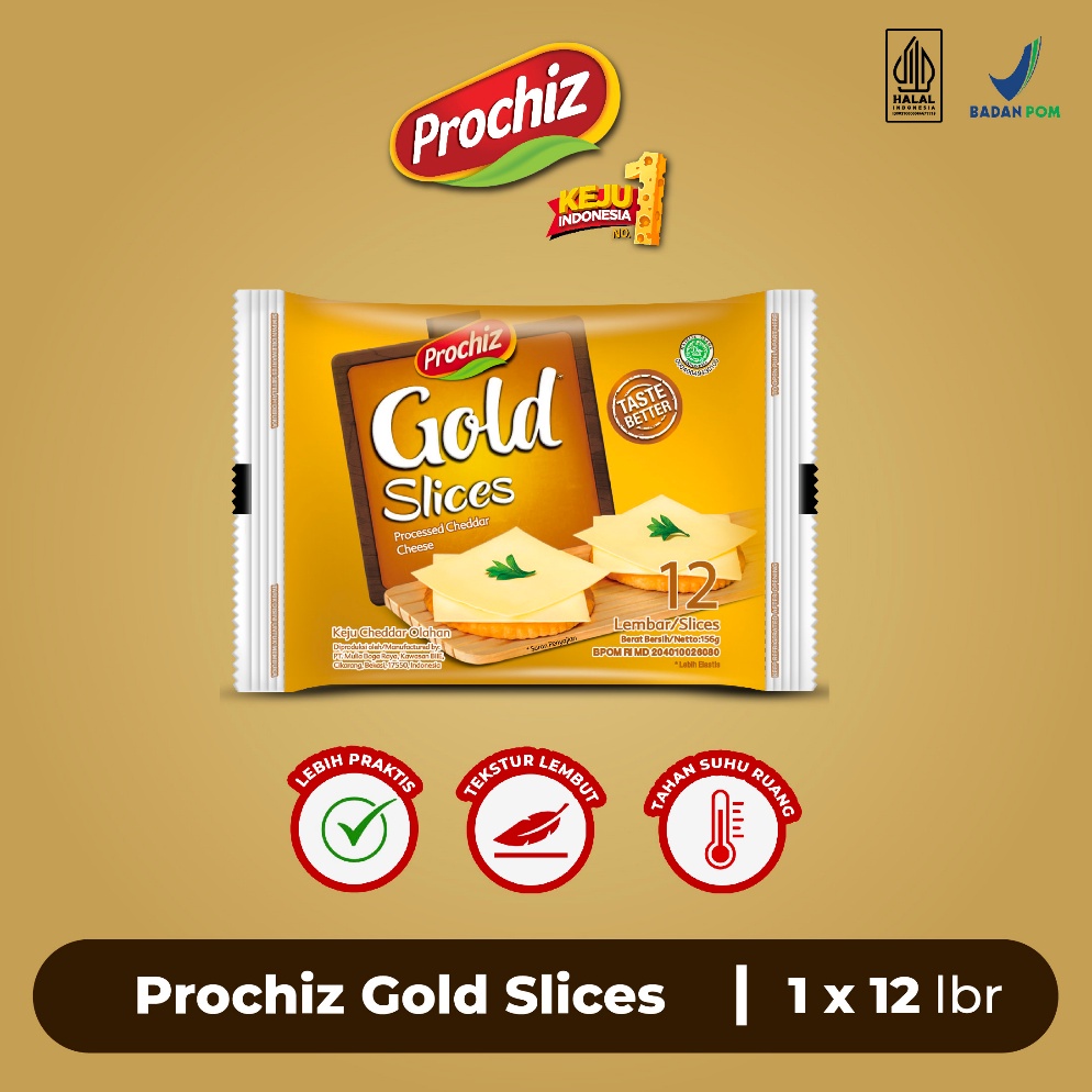 

nyReadystock PROCHIZ Gold Keju Slice 12 slice D38