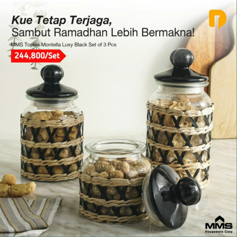 MMS Toples Montella Luxy Black Set of 3 Pcs