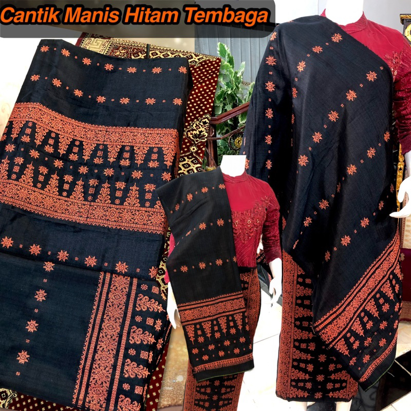 Songket Cantik Manis tretes mider Hitam Tembaga/ Songket Tenun Palembang asli Tenun Tangan/ilham son