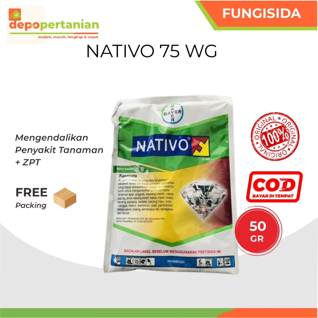 Depo Pertanian - Fungisida Nativo 50gr ZPT Obat Pembasmi Penyakit Jamur Bakteri Tanaman NATIVO 75 WG