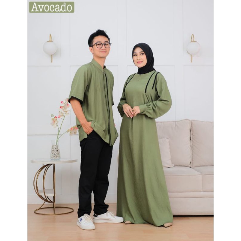 SET COUPLE REGA REVIA SERIES by AKU KARISSA / SET COUPLE GAMIS KEMEJA / GAMIS POLO LINEN / KEMEJA PO